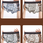 4 Pack Men's Leopard Print Cooling Touch Lightweight & Breathable Trunks