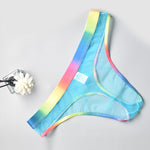 3-pack Men's Rainbow Trim Sheer Mesh Thong