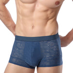 2-pack Men's Ice Silk Breathable Printed Hollow Boxer Briefs