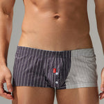 2 Pack Men's Fashionable Cotton Lounge Shorts with Stripe Patchwork