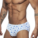 Men's 3D Pouch Printed Fitness Swim Briefs