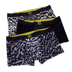 3 Pack Men's Leopard Print Antibacterial Skin-Friendly Trunks