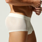 3 Pack Men's Striped Mesh Trunks with Comfort Pouch