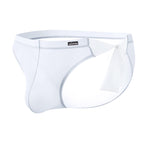Men's Sexy Translucent Lace-up Briefs with Unfastened U-shaped Large Pouch