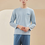 Comfortable Modal Cotton Long Sleeve Couple Pajama Set