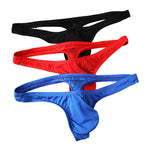 3 Pack Men's Large Enhancing Pouch & Solid Color Low-Rise Thongs