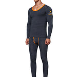 Men's Splicing Lines Cotton Thermal Underwear Set