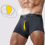4 Pack Men's Solid Color Separation Pouch Style Separated Breathable Rayon Trunks