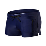 Men's Zippered Pocket Design Moisture-Wicking Swim Shorts & Trunks