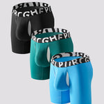 2 Pack Men's Long-Leg Anti-Chafing Performance Boxer Briefs