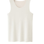 Men's Thermal Silk-Wool Sleeveless Vest - Solid Color Seamless Base Layer