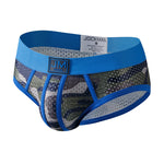 2 Pack Men's Sexy Sheer Camouflage Print Mesh Low-Rise Breathable & Quick-Dry Briefs