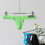 2 Pack Men's Sexy U-Pouch Sheer Icy Silk Seamless Comfort Firm Support Thongs