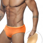 Men's Seamless Comfort Solid Color Shiny Swim Briefs