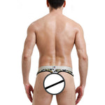 3 Pack Men's Trendy Prints Comfort U-Pouch Design Mesh Breathable Thongs