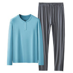 60S Modal Men's Solid Color Pajama Set | Comfortable Casual Wear for All Seasons