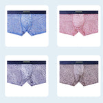 3 Pack Men's Leopard Print Seamless Hem & Comfortable Trunks