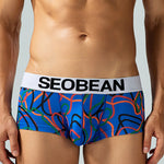2 Pack Men's Comfortable Breathable Messy Lines Polyester Boxer Briefs