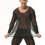 Men's Ultra-Thin Ice Silk Sheer Sensual Seamless Activewear Tops & Tights