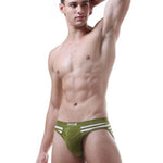 3 Pack Men's Mid-Rise Cotton Striped Briefs