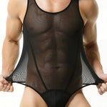 Men's Sexy Mesh Wrestling Singlet Bodysuit