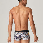 2 Pack Men's Bold Prints Comfy Waistband Stretch Fit Soft Trunks