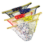4 Pack Men's Star Print Low-Rise with Sexy U-Pouch Bikini