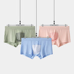 2 Pack Men's Ice Silk Antibacterial Mid-Rise Day-Long Comfort Soft Trunks