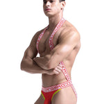 Men's Sexy Mesh U-convex Large Pouch Breathable Vest One-piece Suspender T-back