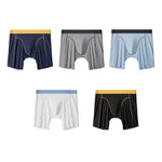 2 Pack Men's Ice Silk Sports Anti-Chafing Extended-Length Boxers Briefs