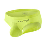 2 Pack Men's Ice Silk Mesh Support Pouch Low-Rise Form-Fitting Solid Color Bikini
