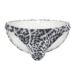 4 Pack Men's U-Convex Leopard Print Nylon Bikini