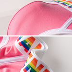 4 Pack Men's Rainbow Letter Belt Briefs