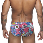 Men’s Floral Print Swim Briefs With Removable Pad
