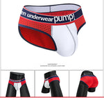 2 Pack Men's Breathable Mesh Comfortable U-convex Large Pouch Sports Briefs