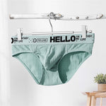 Men's Cotton Ribbed Breathable Briefs with 3D Pouch