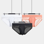 2-pack Men's Sexy Semi-transparent Ribbed Briefs