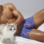 Men's Low-Rise Plaid Sexy Pouch Boxers