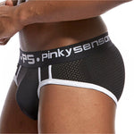 3 Pack Men's Sporty Cut Breathable Mesh Solid Color Seamless Briefs