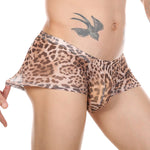 4 Pack Leopard Print See-through Mesh Trunks