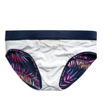 Gradient Leaf Print Men's Swimsuit Briefs