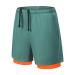 Men's Solid Color Anti-Exposure Liner & Breathable Running Activewear Shorts