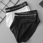2 Pack Men's Low-Rise U-Shaped Solid Color Ultra-Soft Support Briefs