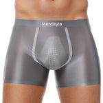 3 Pack Men's Ice Silk Full-Coverage Antibacterial Mid-Rise Boxer Briefs