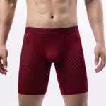 3 Pack Men’s Anti-chafing Mesh Long Boxer Briefs