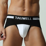 2 Pack Men's Cotton Jockstrap with Colorblock Design Athletic Support Fit