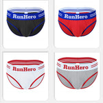 3 Pack Men's Low-Rise Sports Breathable Fitness Hip-Lifting Cotton Briefs