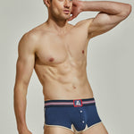 Men's Spliced Color Trunks With Button Fly