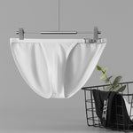 2 Pack Men's U-Shaped Pouch Low-Rise Metal-Clasp Thin Briefs