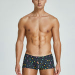 2 Pack Men's Breathable Cotton Printed Low-Rise Seamless Comfort Trunks